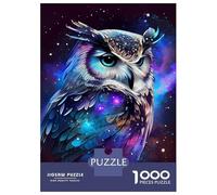 Rompecabezas para Adolescentes De 1000 Piezas Owl with Galaxy Theme Rompecabezas para Adultos Juegos Relajantes Corte De Precisión Diversión En Casa Actividades, 38x26cm/1000pcs