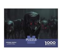 Rompecabezas para Adolescentes De 1000 Piezas Pack of Wolves with Red Eyes Rompecabezas para Adultos Juego Práctico Una Obra De Arte Cumpleaños 70x50cm/1000pcs