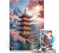 Rompecabezas para Adolescentes de 1000 Piezas Pagoda Junto al Lago Juguete de desafío de Juego Educativo Regalos de cumpleaños 52x38cm
