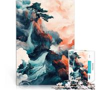 Rompecabezas para Adolescentes de 1000 Piezas Paisaje de ensueño de montaña Bonsái Nubes Juguetes de Bricolaje Apto para Parejas 52x38cm