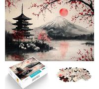 Rompecabezas para Adolescentes de 1000 Piezas Paisaje de Pagoda Japonesa Diversión Familiar Trato como Regalo para Toda la Familia 52x38cm