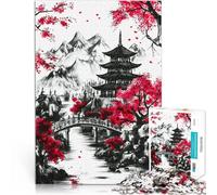 Rompecabezas para Adolescentes de 1000 Piezas Paisaje de Pagoda Japonesa Juguetes educativos Decoración hogar 52x38cm