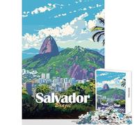 Rompecabezas para Adolescentes de 1000 Piezas Paisaje de Salvador Brasil Rompecabezas de 1000 Piezas para ejercitar la Mente Regalo Ideal para cumpleaños Decoración de Pared (38x52cm)