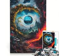 Rompecabezas para Adolescentes de 1000 Piezas: Paisaje fantástico con orbe Flotante, Juegos relajantes, análisis y lógica, Regalo de cumpleaños, Regalos de Viaje 50x75cm