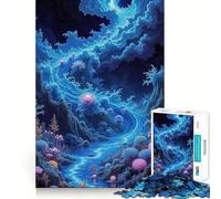 Rompecabezas para Adolescentes de 1000 Piezas,Paisaje fantástico del río Azul,Encaje, Juguete Creativo,para el Tiempo Libre,Regalo de decoración navideña 50x75cm