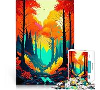 Rompecabezas para Adolescentes de 1000 Piezas Paisaje Forestal Natural Juego de Preguntas con Piezas de Formas aleatorias Que se entrelazan Completamente 52x38cm
