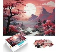 Rompecabezas para Adolescentes de 1000 Piezas Paisaje japonés Juguetes para aliviar el estrés Interacción Entre Padres e Hijos 38x26cm
