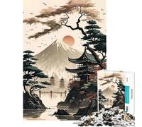 Rompecabezas para Adolescentes de 1000 Piezas Paisaje japonés Vintage Juego práctico y Educativo Juguete desafiante Gran Regalo para Juegos análisis y lógica (tamaño 38x52cm)