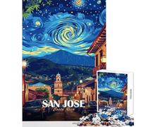 Rompecabezas para Adolescentes de 1000 Piezas Paisaje Nocturno de San José Costa Rica Juegos relajantes Que mejoran la Memoria Juguete Educativo Lista de Deseos con Papá Noel (38x26cm)