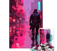 Rompecabezas para Adolescentes de 1000 Piezas Paisaje Urbano Cyberpunk con Figura Juego desafiante Juguete para ejercitar la Mente Juego difícil excelente Regalo y Juguete (tamaño 50x75cm)