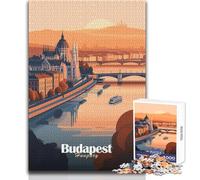 Rompecabezas para Adolescentes de 1000 Piezas, Paisaje Urbano de Budapest, Atardecer, Disfrute de un Ambiente Tranquilo y Acogedor, Juguete Artesanal de Corte Limpio y Duradero, tamaño 38x52cm