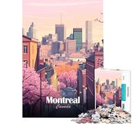 Rompecabezas para Adolescentes de 1000 Piezas Paisaje Urbano de Montreal Canadá con cerezos en Flor Juego Educativo Juguete Juego Intelectual Gran Regalo para los Amantes de los Juegos Una Obra