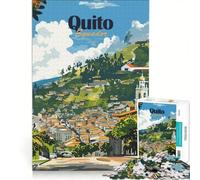 Rompecabezas para Adolescentes de 1000 Piezas Paisaje Urbano de Quito Ecuador Juegos educativos para la diversión Familiar Regalo de cumpleaños Regalos de Viaje 50x75cm