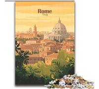 Rompecabezas para Adolescentes de 1000 Piezas: Paisaje Urbano de Roma, desafiante, Divertido y Divertido Decoración hogar (38x52cm) 1000 Piezas