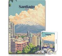 Rompecabezas para Adolescentes de 1000 Piezas, Paisaje Urbano de Santiago de Chile, Juegos Familiares, decoración artística para el hogar, Regalos de cumpleaños, tamaño 50x75cm