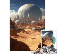 Rompecabezas para Adolescentes de 1000 Piezas Paisaje Urbano futurista en un Planeta desértico Ideal para cumpleaños y Navidad Decoración Juego Imposible para Mayores de 14 años (38x26cm)