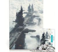 Rompecabezas para Adolescentes de 1000 Piezas Paisaje Urbano futurista Entre Las Nubes, Juego Imposible, desafío difícil, cumpleaños 38x52cm