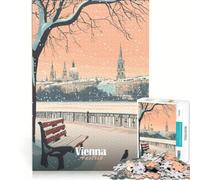 Rompecabezas para Adolescentes de 1000 Piezas Paisaje Urbano nevado de Viena Juego práctico Ideal para Pasar el Tiempo Durante Las Vacaciones en casa con póster y Hoja de Preguntas a Juego 38x52cm