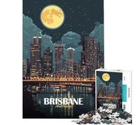 Rompecabezas para Adolescentes de 1000 Piezas Paisaje Urbano Nocturno de Brisbane Australia Juego Educativo Juguete Juego Intelectual Gran Regalo para los Amantes de los Juegos Una Obra de Arte