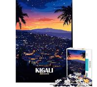 Rompecabezas para Adolescentes de 1000 Piezas Paisaje Urbano Nocturno de Kigali Ruanda Juguete Intelectual para Actividades educativas en Familia Regalo de cumpleaños (Tamaño 50x75cm)