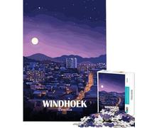 Rompecabezas para Adolescentes de 1000 Piezas Paisaje Urbano Nocturno de Windhoek Namibia Juguetes educativos Juegos educativos Regalos Actividades Familiares y de cumpleaños Tamaño 38x26cm