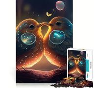 Rompecabezas para Adolescentes de 1000 Piezas pájaros y Burbujas Encaje Arte Juego cognitivo Regalo Juego Lento Arte (38x52cm)