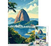 Rompecabezas para Adolescentes de 1000 Piezas Pan de Azúcar Río Juguetes antiestrés Grandes Regalos y Juguetes Juego Familiar para Entrenar tu Cerebro y Manos tamaño 38x26cm