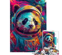 Rompecabezas para Adolescentes de 1000 Piezas Panda Astronauta Espacio Rompecabezas para Adultos Juego práctico decoración de Pared Regalo Ideal para Toda la Familia (tamaño 50x75cm)