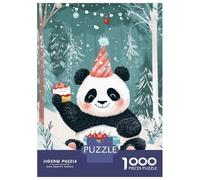 Rompecabezas para Adolescentes De 1000 Piezas Panda Birthday in The Woods Rompecabezas para Adultos Juegos Familiares Alivia El Estrés Regalos De Cumpleaños Y Únicos 52x38cm/1000pcs