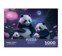 Rompecabezas para Adolescentes De 1000 Piezas Panda Cherry Blossom Japan Rompecabezas para Adultos Juego De Ingenio Alivia El Estrés Ayuda A Ejercitar El Cerebro 38x26cm/1000pcs