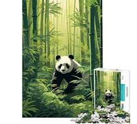Rompecabezas para Adolescentes de 1000 Piezas Panda en un Bosque de bambú Actividades Divertidas en casa para Toda la Familia Juegos Familiares para Mayores de 14 años (38x52cm)