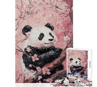 Rompecabezas para Adolescentes de 1000 Piezas Panda Entre Flores Juegos Familiares para Pasar el Tiempo en casa Durante Las Vacaciones Diversión Garantizada (tamaño 50x75cm)