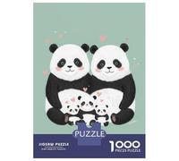 Rompecabezas para Adolescentes De 1000 Piezas Panda Family Love Rompecabezas para Adolescentes Juegos Relajantes para La Diversión Familiar Juego Desafiante Regalos 52x38cm/1000pcs