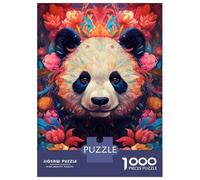 Rompecabezas para Adolescentes De 1000 Piezas Panda Flower Portrait Rompecabezas para Adolescentes Juegos Relajantes Carrera De Velocidad De Manos 38x26cm/1000pcs