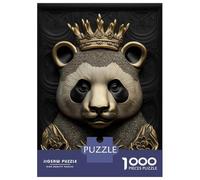 Rompecabezas para Adolescentes De 1000 Piezas Panda Gold Relief Deco Rompecabezas para Adultos Juego De Ingenio Una Obra De Arte Actividades Divertidas En Casa 52x38cm/1000pcs