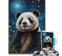 Rompecabezas para Adolescentes de 1000 Piezas, Panda, Noche Estrellada, Carrera de Velocidad Manual, Juego Imposible para Mayores de 14 años, Juego de Rompecabezas ofrecido, 50x75cm