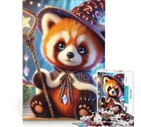 Rompecabezas para Adolescentes de 1000 Piezas Panda Rojo Mago mágico Juguetes antiestrés desafío difícil fortalece el Amor Entre Parejas 38x52cm