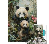 Rompecabezas para Adolescentes de 1000 Piezas Pandas y orquídeas Rompecabezas para Adultos Juegos relajantes Regalos para Mujeres cumpleaños y Navidad (Tamaño 50x75cm)