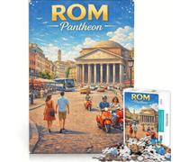 Rompecabezas para Adolescentes de 1000 Piezas: Panteón de Roma, Juego práctico, difícil y desafiante, Regalo Ideal para los más pequeños 38x26cm
