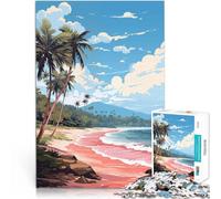 Rompecabezas para Adolescentes de 1000 Piezas Paraíso de Playa Tropical Desafiante Difícil Interacción Entre Padres e Hijos 52x38cm