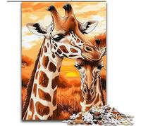 Rompecabezas para Adolescentes de 1000 Piezas, Pareja de Jirafas Diversión Familiar Toda la Familia tamaño 50x75cm