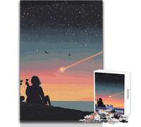 Rompecabezas para Adolescentes de 1000 Piezas: Pareja Viendo una Lluvia de meteoritos Juego de desafío único Regalos para Mujeres Obra de Arte Tamaño de Regalo: 38x52cm