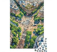 Rompecabezas para Adolescentes De 1000 Piezas Paris Cityscape Aerial View Rompecabezas para Adultos Juego De Ingenio Aliviador del Estrés 70x50cm/1000pcs