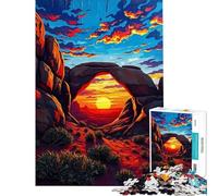 Rompecabezas para Adolescentes de 1000 Piezas Parque Nacional Arches - Maravillas de Red Rock Rompecabezas Familiar para Pasar el rato en casa cumpleaños (Tamaño 50x75cm)