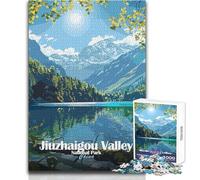 Rompecabezas para Adolescentes de 1000 Piezas, Parque Nacional del Valle de Jiuzhaigou, China, Juegos Familiares, decoración artística para el hogar, Regalos de cumpleaños, tamaño 38x26cm