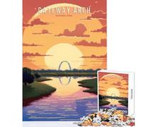 Rompecabezas para Adolescentes de 1000 Piezas Parque Nacional Gateway Arch Juguetes de decoración para el hogar Regalos de Amigo Secreto Juegos Familiares ejercita el Cerebro tamaño 38x26cm