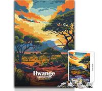 Rompecabezas para Adolescentes de 1000 Piezas, Parque Nacional Hwange, Zimbabue, ilustración, Rompecabezas, Juegos Familiares, desafío difícil, Juguete Educativo, tamaño 50x75cm