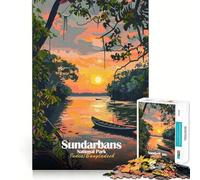 Rompecabezas para Adolescentes de 1000 Piezas Parque Nacional Sundarbans India/Bangladesh Piezas de Ajuste preciso Juguete Divertido y silencioso Ideal para cumpleaños y Actividades artísticas