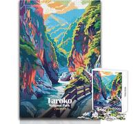 Rompecabezas para Adolescentes de 1000 Piezas, Parque Nacional Taroko, Taiwán, ilustración, Juegos Familiares, Actividades Familiares, Ideas de Regalo, tamaño 38x26cm