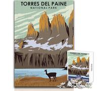 Rompecabezas para Adolescentes de 1000 Piezas, Parque Nacional Torres del Paine, diversión Familiar y Noche de Juegos, Ideas de Regalos de análisis y lógica, tamaño 50x75cm